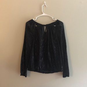 NWT Jennifer Lopez Dark Blue Long Sleeve Blouse